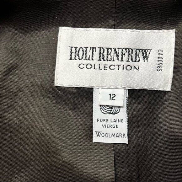 Holt Renfrew Collection Grey 100% Wool Fitted Business Suit Blazer Jacket - Picture 7 of 16